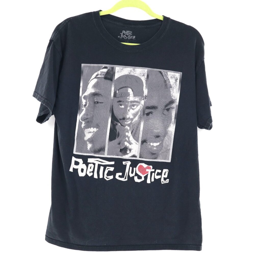 Tupac Shakur Poetic Justice T-Shirt Unisex L Grunge Street Style 90's Hip Hop‎